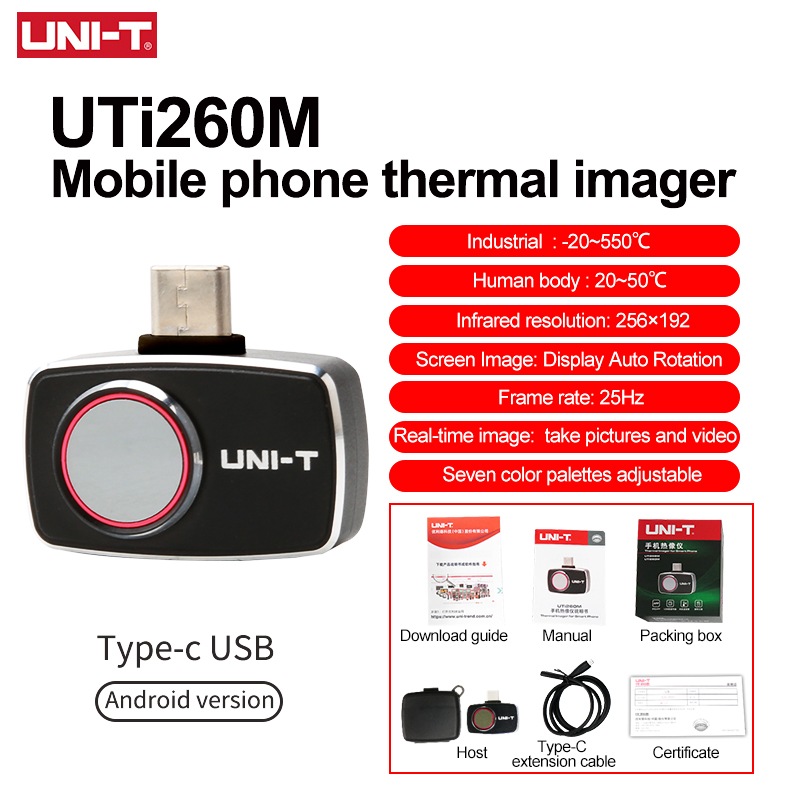 Thermal Imaging Camera 256X192 - UNI-T Wärmebildkamera für Mobiltelefone UTI260M UTI256M